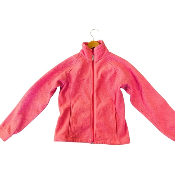 Columbia Other - Columbia Girls Fleece Jacket Medium 14-16 Hot Pink Preppy Logo Outdoors Full Zip